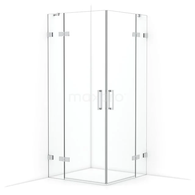 Diamond Shower enclosure | 90x90 cm Chrome Clear glass Pivot door Square CDD3636420C