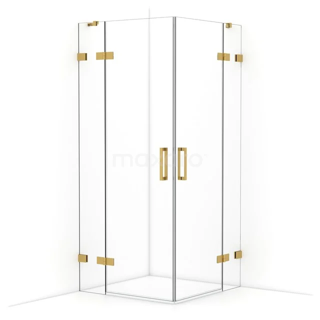 Diamond Shower enclosure | 90x90 cm Gold Clear glass Pivot door Square CDD3636420GG