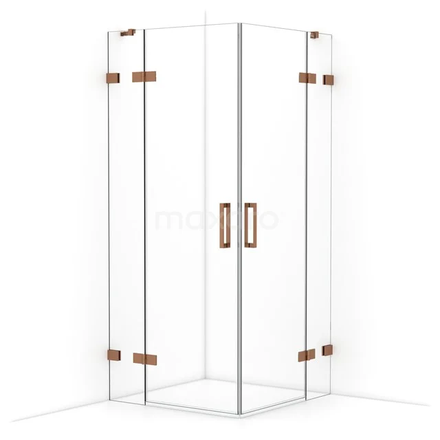 Diamond Shower enclosure | 90x90 cm Copper Clear glass Pivot door Square CDD3636420KP