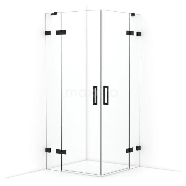 Diamond Shower enclosure | 90x90 cm Matte black Clear glass Pivot door Square CDD3636420MB