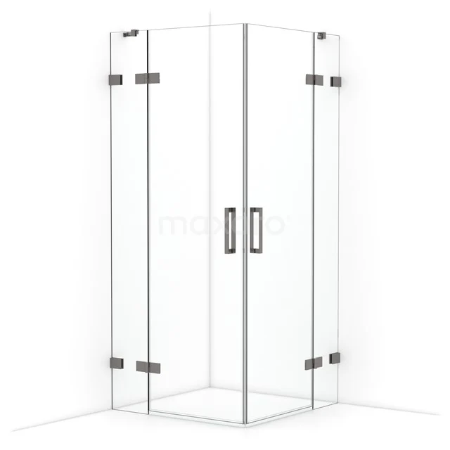 Diamond Shower enclosure | 90x90 cm Black metal Clear glass Pivot door Square CDD3636420ZM