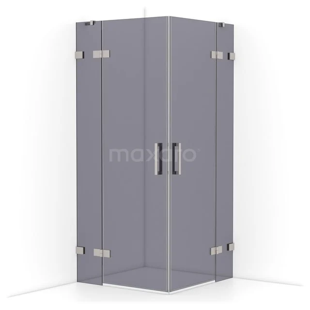 Diamond Shower cabin | 90x90 cm Stainless steel Smoke glass Pivot door Square CDD3636421BR