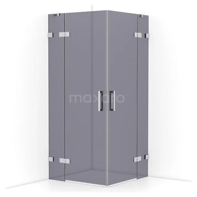 Diamond Shower enclosure | 90x90 cm Chrome Smoke glass Pivot door Square CDD3636421C