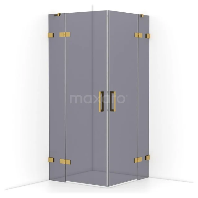Diamond Shower enclosure | 90x90 cm Gold Smoke glass Pivot door Square CDD3636421GG