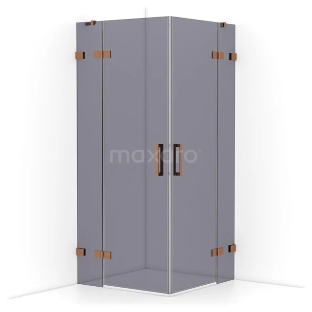 Diamond Shower enclosure | 90x90 cm Copper Smoke glass Pivot door Square CDD3636421KP