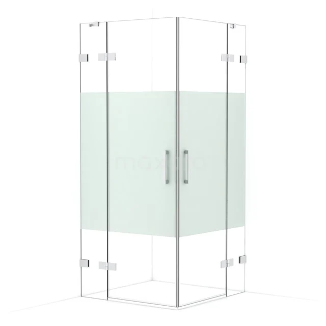 Diamond Shower enclosure | 90x90 cm Chrome Clear with matt strip Pivot door Square CDD3636423C