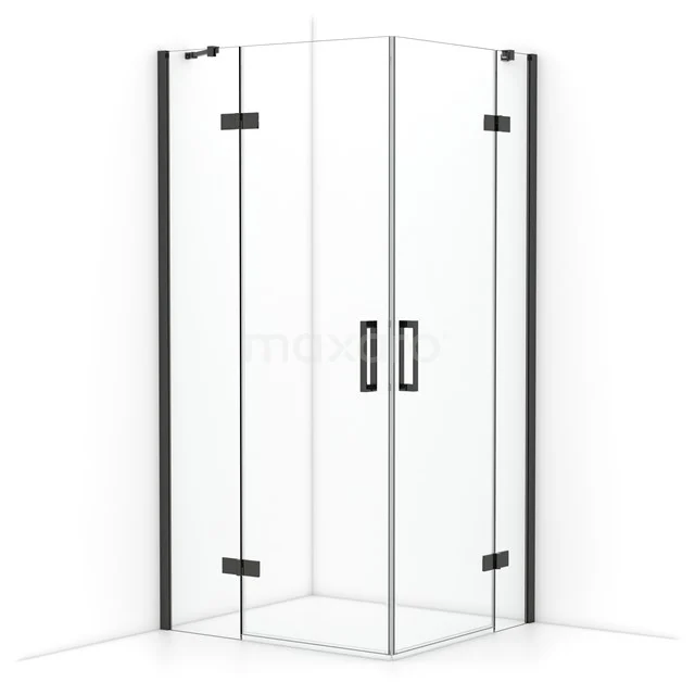 Diamond Shower enclosure | 100x90 cm Black chrome Clear glass Pivot door Rectangle CDD4636410BCN