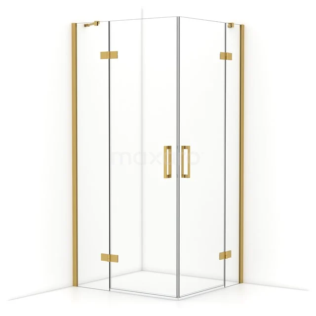 Diamond Shower enclosure | 100x90 cm Gold Clear glass Pivot door Rectangle CDD4636410GG