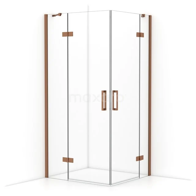 Diamond Shower cabin | 100x90 cm Copper Clear glass Pivot door Rectangle CDD4636410KP