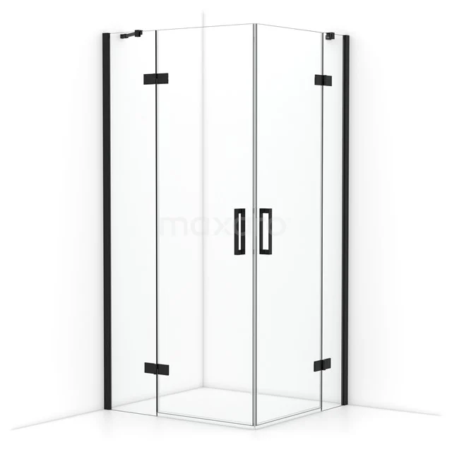 Diamond Shower cabin | 100x90 cm Matte black Clear glass Pivot door Rectangle CDD4636410MB