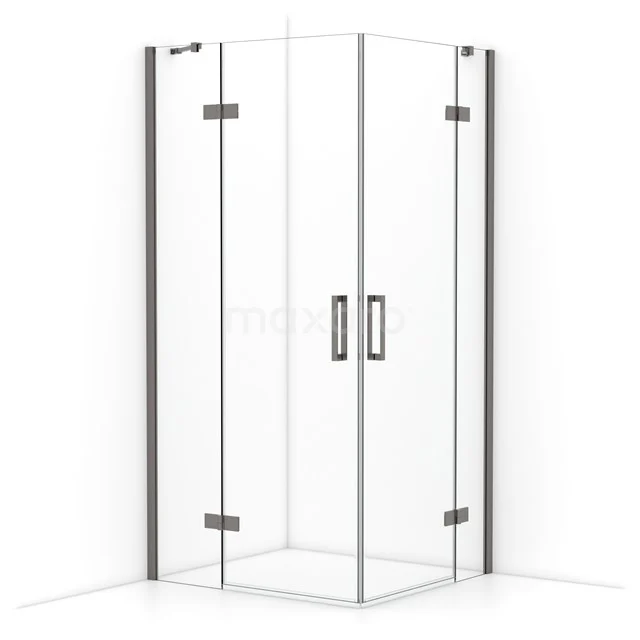 Diamond Shower enclosure | 100x90 cm Black metal Clear glass Pivot door Rectangle CDD4636410ZMN