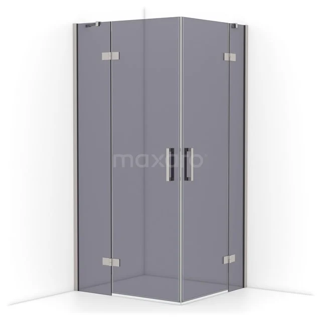 Diamond Shower enclosure | 100x90 cm Stainless steel Smoke glass Pivot door Rectangle CDD4636411BR