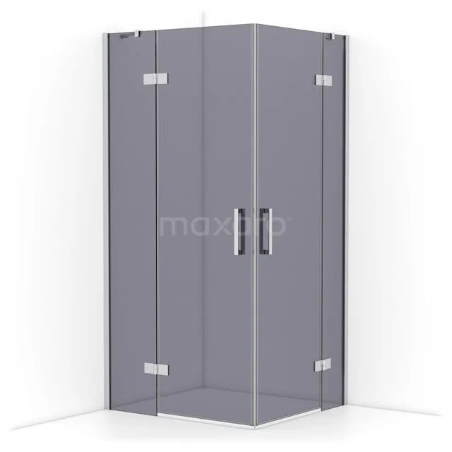 Diamond Shower cabin | 100x90 cm Chrome Smoke glass Pivot door Rectangle CDD4636411C