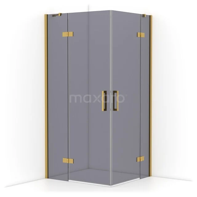 Diamond Shower cabin | 100x90 cm Gold Smoke glass Pivot door Rectangle CDD4636411GG