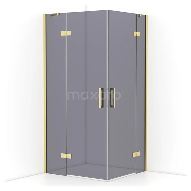 Diamond Shower enclosure | 100x90 cm Light gold Smoke glass Pivot door Rectangle CDD4636411LG