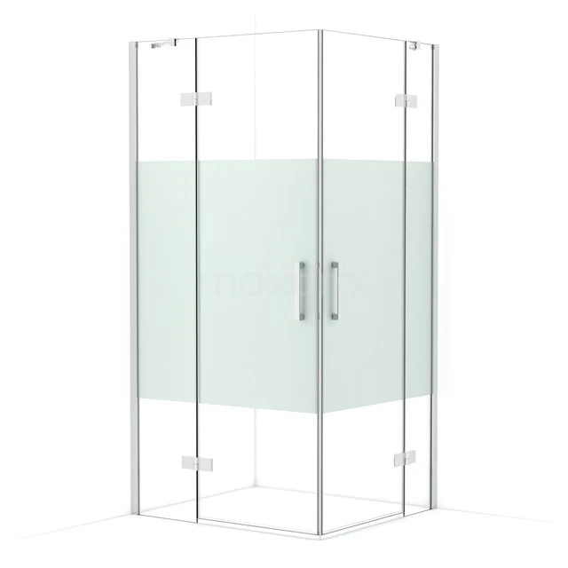 Diamond Shower enclosure | 100x90 cm Chrome Clear with matt strip Pivot door Rectangle CDD4636413C