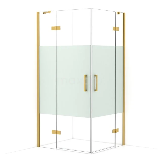 Diamond Shower enclosure | 100x90 cm Gold Clear with matt strip Pivot door Rectangle CDD4636413GG