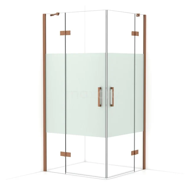 Diamond Shower cabin | 100x90 cm Copper Clear with matt strip Pivot door Rectangle CDD4636413KP