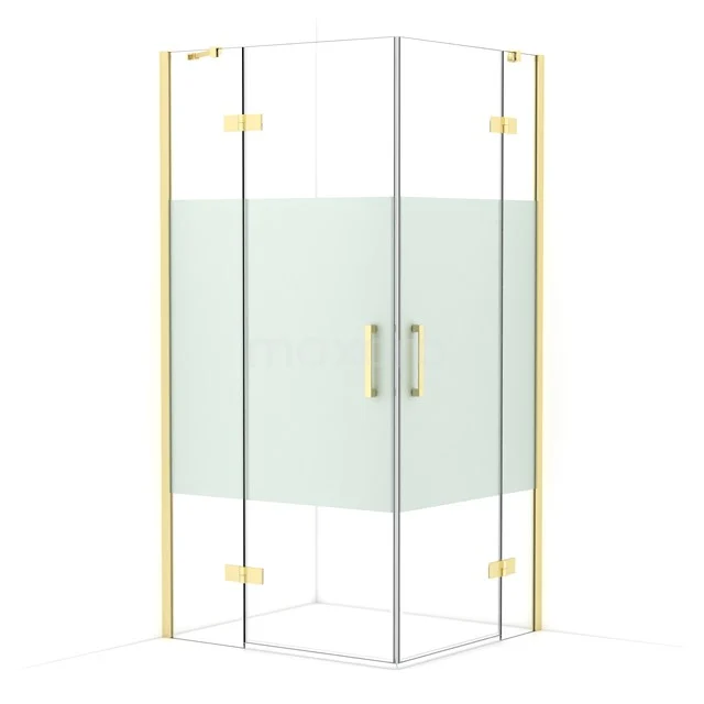 Diamond Shower cabin | 100x90 cm Light gold Clear with matt strip Pivot door Rectangle CDD4636413LG