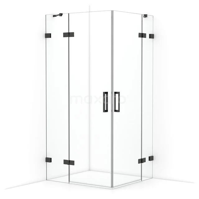 Diamond Shower enclosure | 100x90 cm Black chrome Clear glass Pivot door Rectangle CDD4636420BC