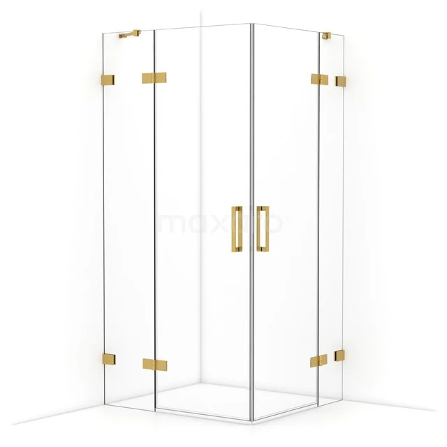 Diamond Shower cabin | 100x90 cm Gold Clear glass Pivot door Rectangle CDD4636420GG