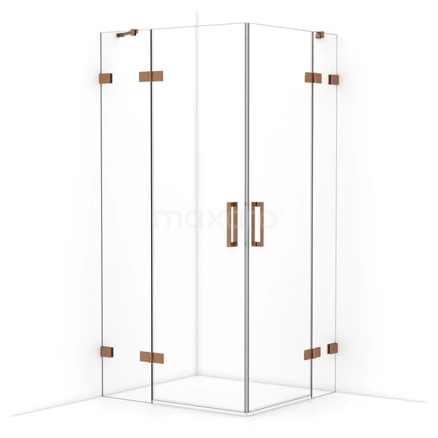 Diamond Shower cabin | 100x90 cm Copper Clear glass Pivot door Rectangle CDD4636420KP