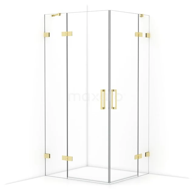 Diamond Duschkabine | 100x90 cm Helles Gold Drehtür Rechteck CDD4636420LG