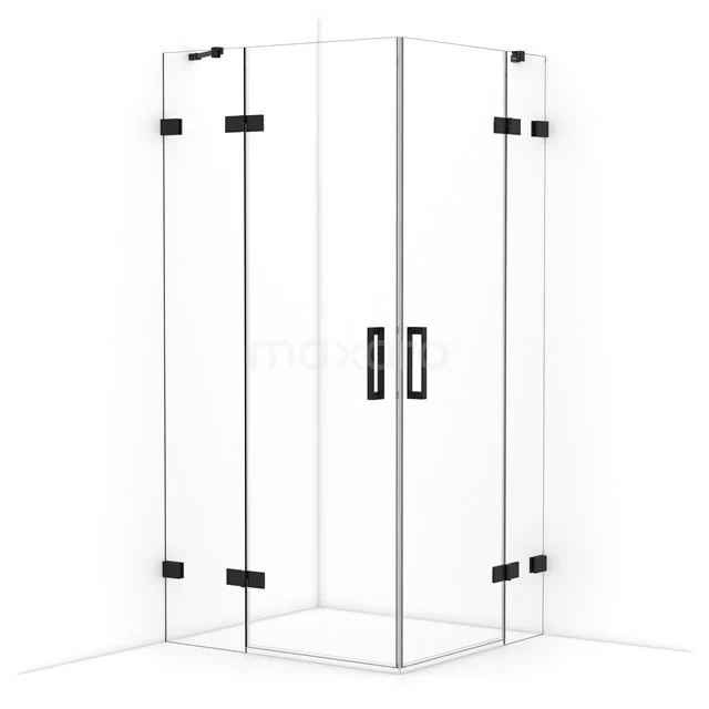 Diamond Shower cabin | 100x90 cm Matte black Clear glass Pivot door Rectangle CDD4636420MB