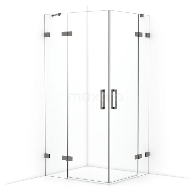 Diamond Shower enclosure | 100x90 cm Black metal Clear glass Pivot door Rectangle CDD4636420ZM