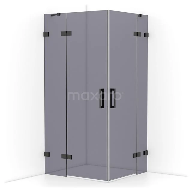 Diamond Shower cabin | 100x90 cm Black chrome Smoke glass Pivot door Rectangle CDD4636421BC