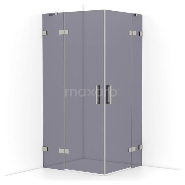 Diamond Shower enclosure | 100x90 cm Stainless steel Smoke glass Pivot door Rectangle CDD4636421BR