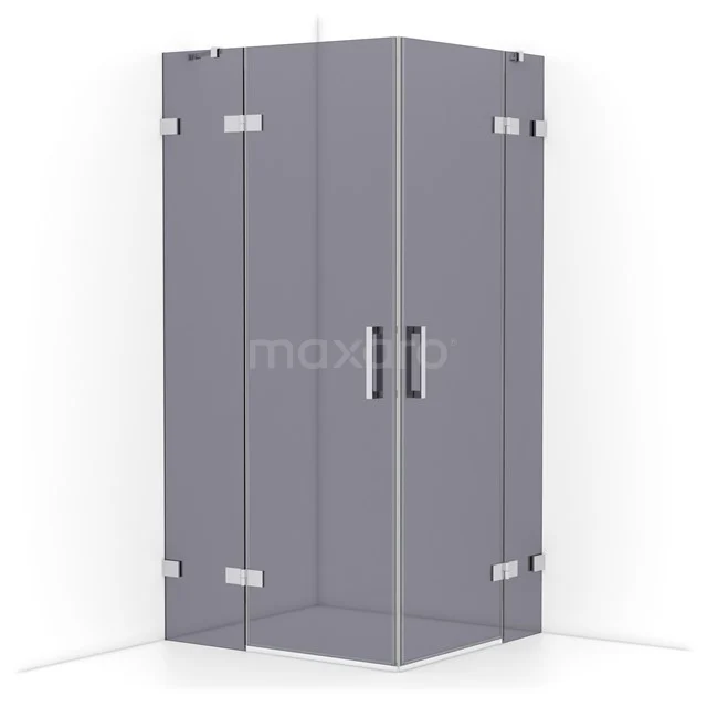 Diamond Shower cabin | 100x90 cm Chrome Smoke glass Pivot door Rectangle CDD4636421C