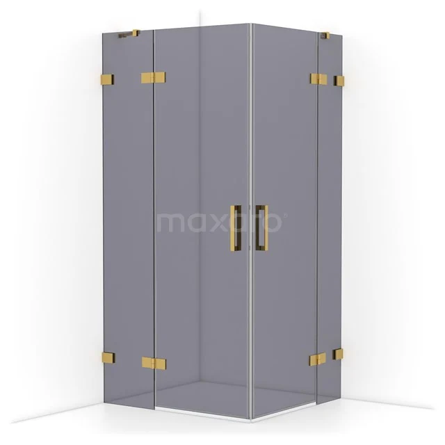 Diamond Shower enclosure | 100x90 cm Gold Smoke glass Pivot door Rectangle CDD4636421GG