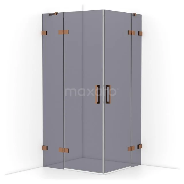 Diamond Shower cabin | 100x90 cm Copper Smoke glass Pivot door Rectangle CDD4636421KP