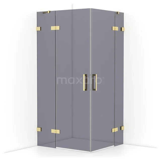 Diamond Shower enclosure | 100x90 cm Light gold Smoke glass Pivot door Rectangle CDD4636421LG