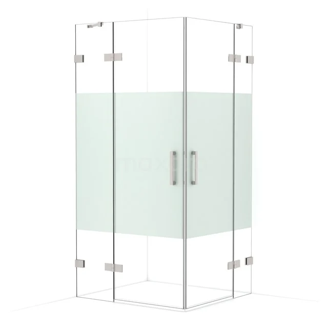 Diamond Shower enclosure | 100x90 cm Stainless steel Clear with matt strip Pivot door Rectangle CDD4636423BR
