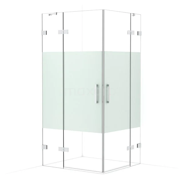 Diamond Shower enclosure | 100x90 cm Chrome Clear with matt strip Pivot door Rectangle CDD4636423C