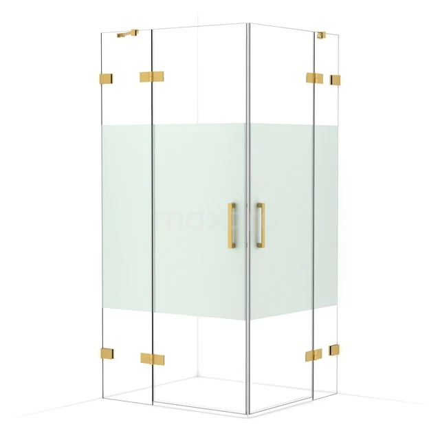 Diamond Shower cabin | 100x90 cm Gold Clear with matt strip Pivot door Rectangle CDD4636423GG