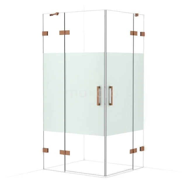 Diamond Shower enclosure | 100x90 cm Copper Clear with matt strip Pivot door Rectangle CDD4636423KP