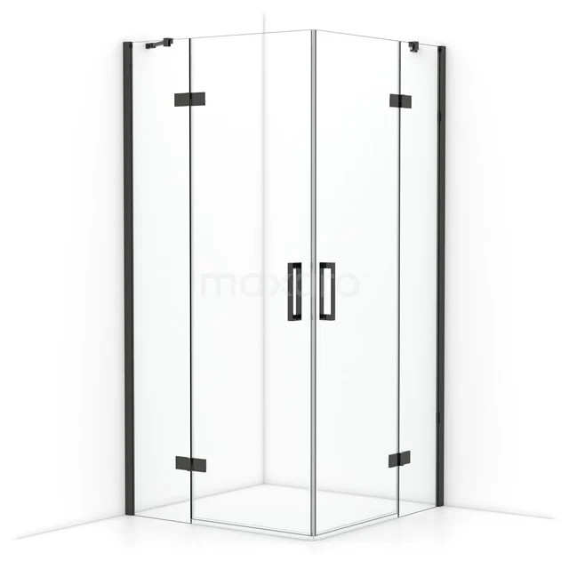 Diamond Shower enclosure | 100x100 cm Black chrome Clear glass Pivot door Square CDD4646410BCN