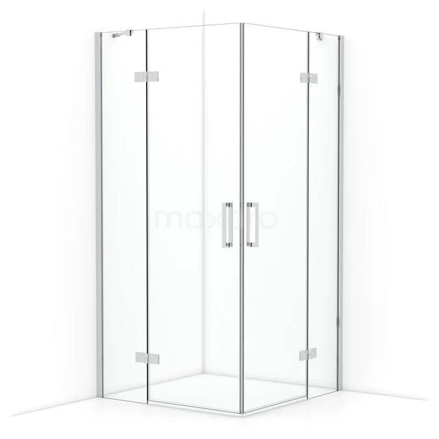 Diamond Shower enclosure | 100x100 cm Chrome Clear glass Pivot door Square CDD4646410C