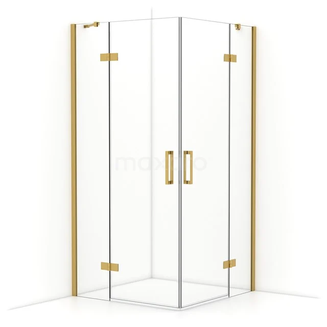 Diamond Shower enclosure | 100x100 cm Gold Clear glass Pivot door Square CDD4646410GG