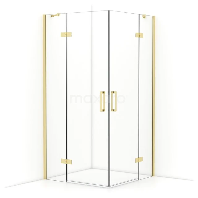 Diamond Shower enclosure | 100x100 cm Light gold Clear glass Pivot door Square CDD4646410LG