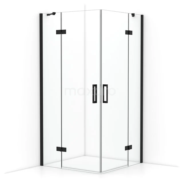 Diamond Shower enclosure | 100x100 cm Matte black Clear glass Pivot door Square CDD4646410MB