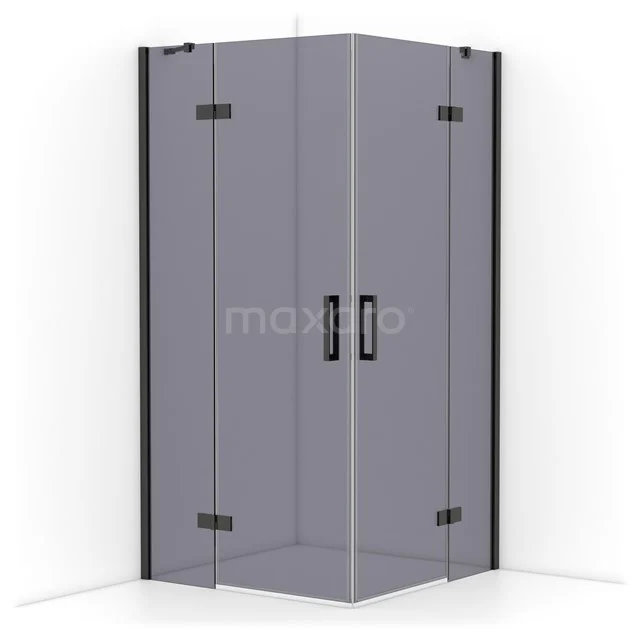 Diamond Shower enclosure | 100x100 cm Black chrome Smoke glass Pivot door Square CDD4646411BCN