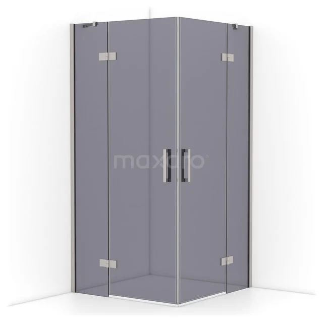 Diamond Shower cabin | 100x100 cm Stainless steel Smoke glass Pivot door Square CDD4646411BR