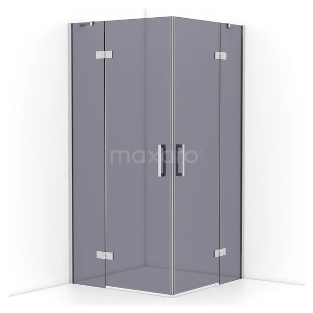 Diamond Shower cabin | 100x100 cm Chrome Smoke glass Pivot door Square CDD4646411C