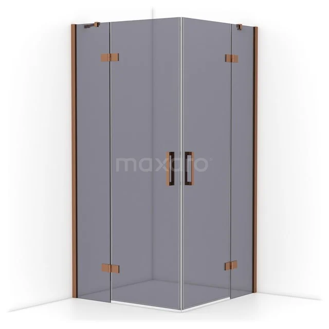 Diamond Shower enclosure | 100x100 cm Copper Smoke glass Pivot door Square CDD4646411KP