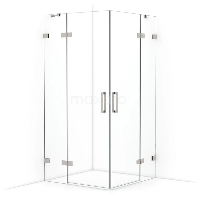 Diamond Shower enclosure | 100x100 cm Stainless steel Clear glass Pivot door Square CDD4646420BR