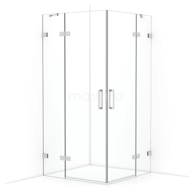 Diamond Shower enclosure | 100x100 cm Chrome Clear glass Pivot door Square CDD4646420C
